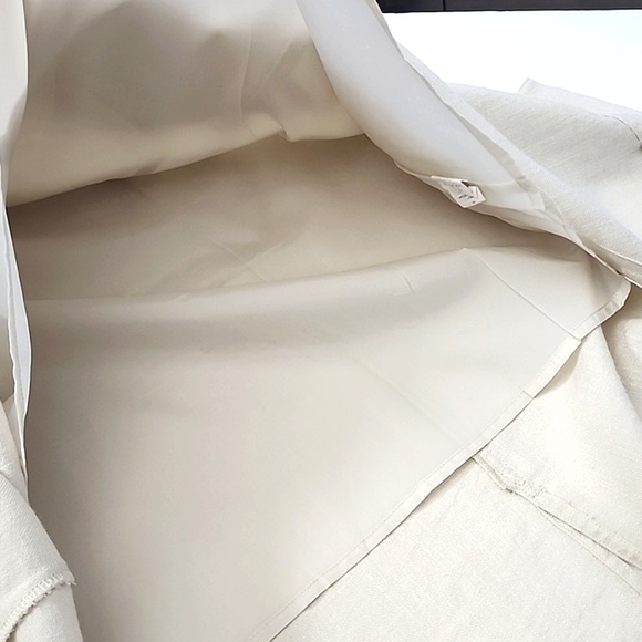 Melanie Lyne Cream Midi A-Line Slit Flowy Lined Cotton Blend Skirt Size 12 - Picture 7 of 15